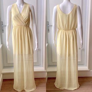 Butter Yellow Chiffon Maxi Dress